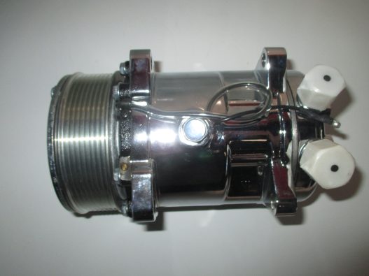 Sanden 508 Style Air Conditioning Compressor Serpentine Belt Chrome w/ Chrome Pulley - Image 5