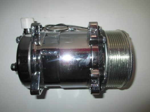 Sanden 508 Style Air Conditioning Compressor Serpentine Belt Chrome w/ Chrome Pulley - Image 8