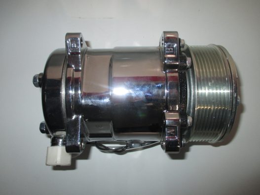 Sanden 508 Style Air Conditioning Compressor Serpentine Belt Chrome w/ Chrome Pulley - Image 9