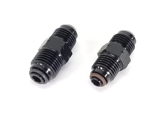 -6AN Adapters for TBI Throttle Body Fuel fittings - Black Anodized - 47-0046