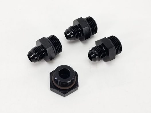Fuel Rail Fitting Kit 3 -6AN adapters & 1 Plug - For Holley or Other -8ORB Rails - WARR Performance 47-0038