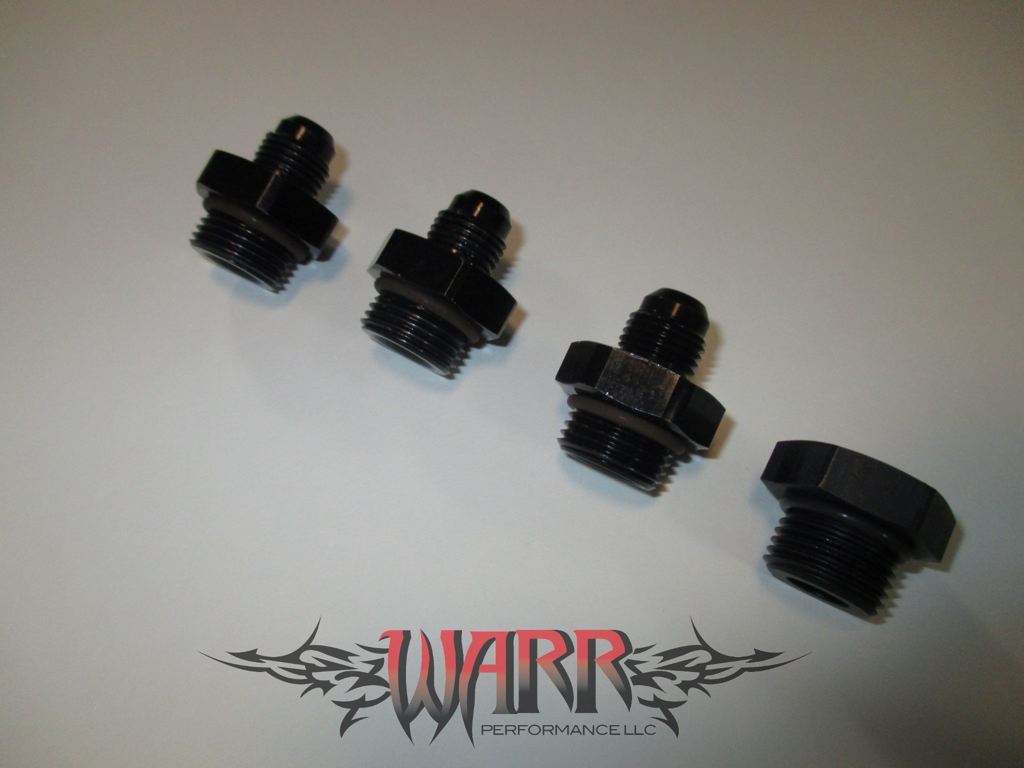 Fuel Rail Fitting Kit 3 8AN adapters & 1 Plug For Holley or Other