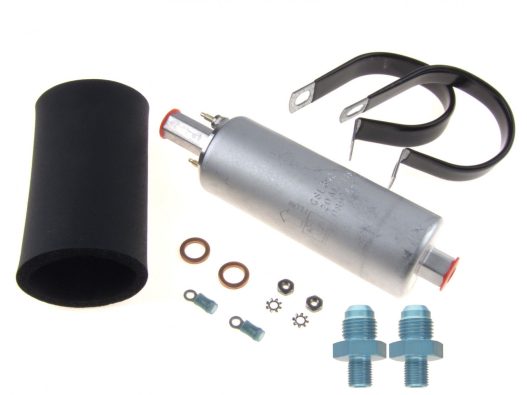Walbro GSL392 Inline Fuel Pump 255LPH with (2) -6AN fittings and #400-939 Install Kit