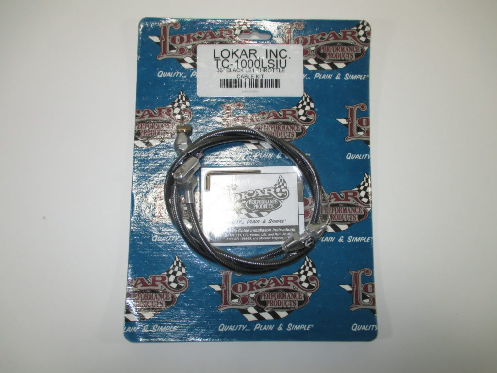 Black LS1 36" Lokar HiTech Throttle Cable TC1000LS1U WARR