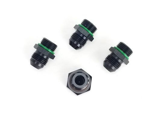 Fuel Rail Fitting Kit 3 -8AN adapters & 1 Plug - For Holley or Other -8ORB Rails - Image 2