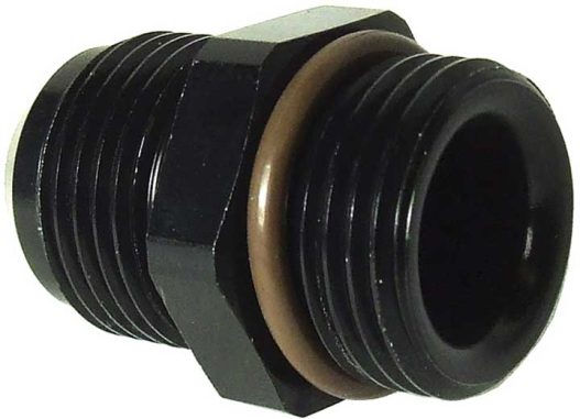-6 ORB to -6 AN Adapter Fitting - Black Anodized #14766
