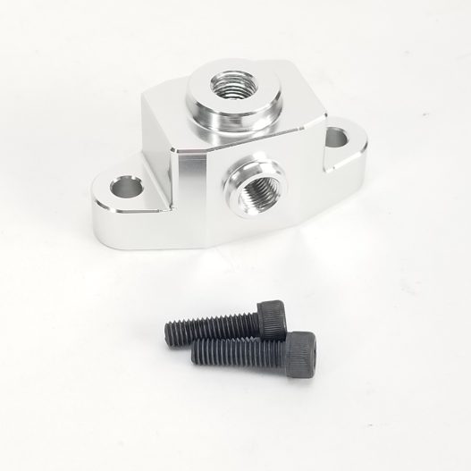 LS Oil Pan Adapter - (3) 1/8 NPT Ports - Clear Anodized - WARR Performance 60-0014