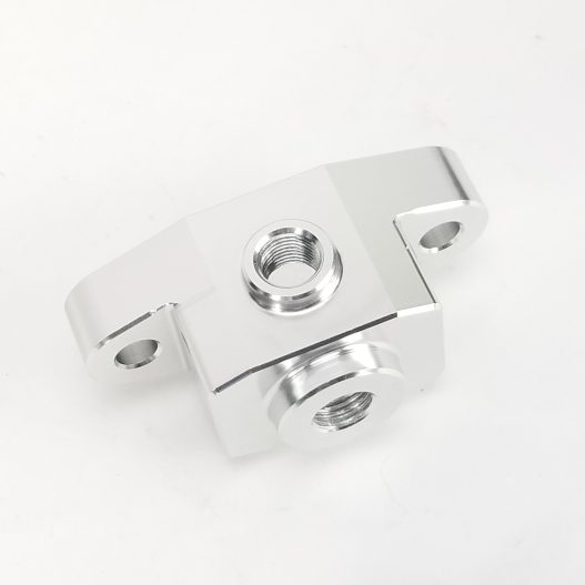 LS Oil Pan Adapter - (3) 1/8 NPT Ports - Clear Anodized - WARR Performance 60-0014 - Image 3