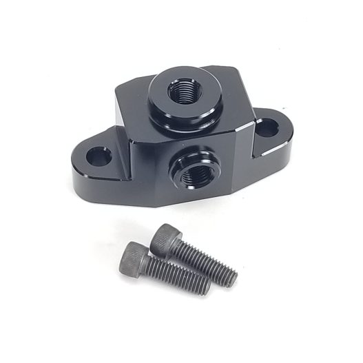 LS Oil Pan Adapter - (3) 1/8 NPT Ports - Black - WARR Performance 60-0014BK