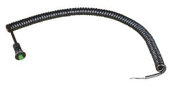 Push Button Microswitch w/ Coiled Cord - Green Button #52015