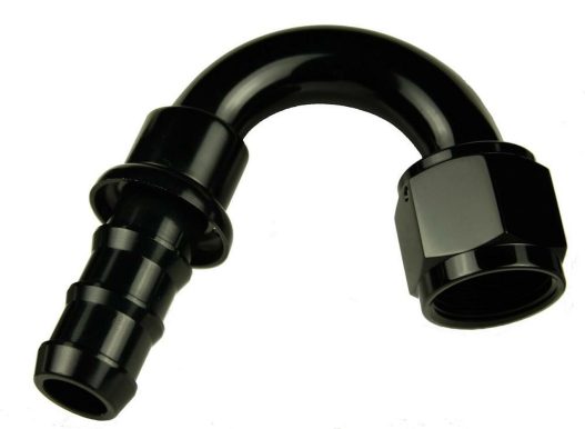 -6AN 150 degree Push Lock Fitting Black - RedHorse Performance 2150-06-2