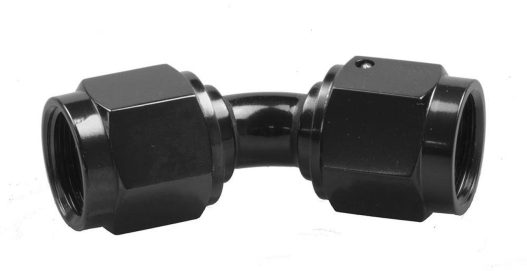 -6AN Swivel Coupler - 45 Degree - Black - RedHorse Performance 8145-06-2
