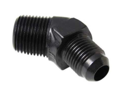 -8AN to 3/8" NPT 45 Degree Adapter - Black Anodized - WARR Performance #14823