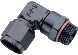 Fragola Female -8AN to -8ORB Adapter Fitting - 90 Degree - Black - 499008-BL