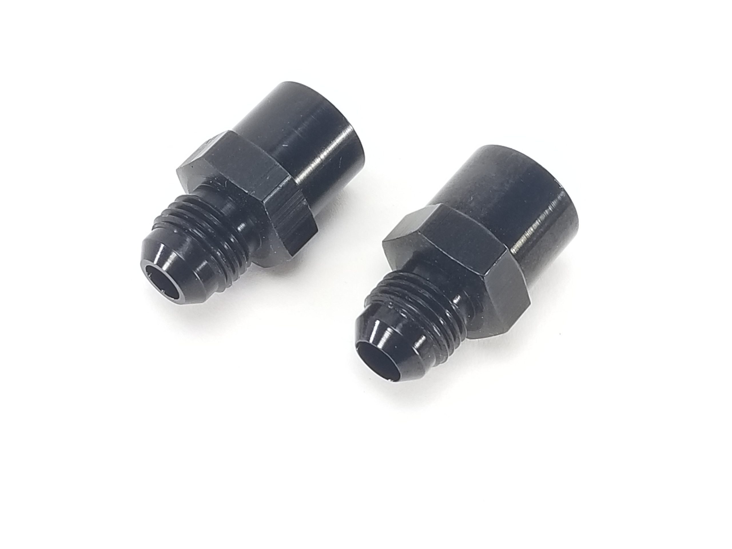 Black -6AN Adapter Fitting Set for GM TBI Style (Metric O-Ring) Fuel Sending Units - 47-0001