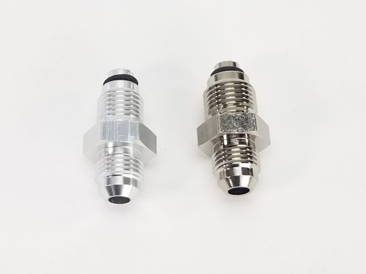 -6AN Adapters for TBI Throttle Body Fuel fittings - Clear Anodized - Image 3