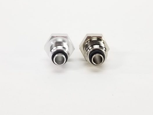 -6AN Adapters for TBI Throttle Body Fuel fittings - Clear Anodized - Image 2