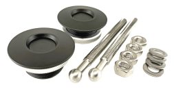 Quick-Latch Black Push Button Hood Pin Kit - QL-38-LP/BP