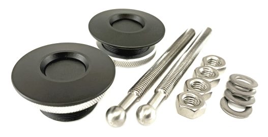 Quick-Latch Black Push Button Hood Pin Kit - QL-38-LP/BP