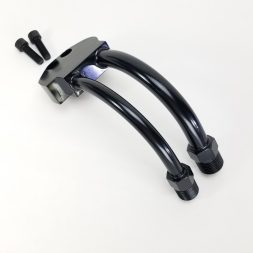 Curved A/C Compressor Manifold Fitting for Sanden SD-7 - Black - HC5101BK