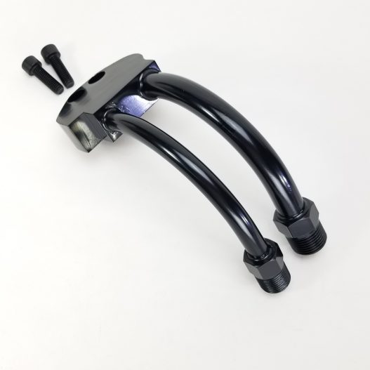 Curved A/C Compressor Manifold Fitting for Sanden SD-7 - Black - HC5101BK