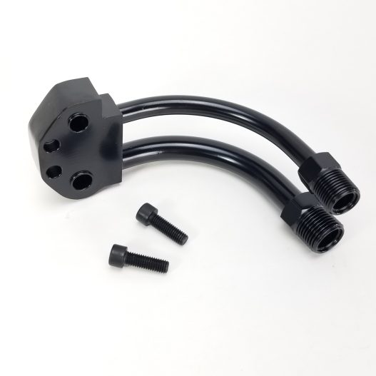 Curved A/C Compressor Manifold Fitting for Sanden SD-7 - Black - HC5101BK - Image 2