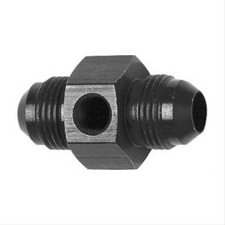 -6AN Union with Gauge Port - Black - Fragola 495001-BL