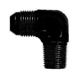 -10AN to 1/2" NPT 90 Degree Adapter - Black - Aeroquip FBM5039
