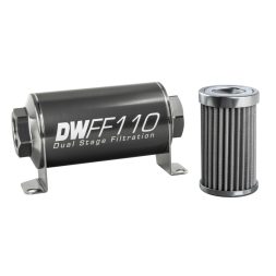 100 Micron Inline Fuel Filter with Mount -10 ORB - DeatschWerks 8-03-110-100K