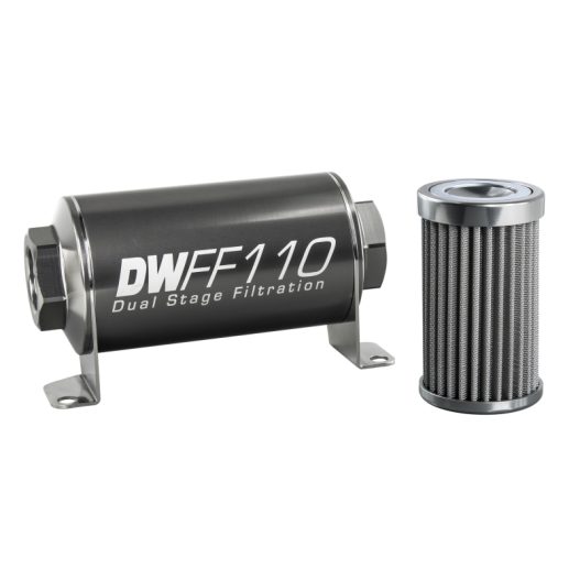 100 Micron Inline Fuel Filter with Mount -10 ORB - DeatschWerks 8-03-110-100K