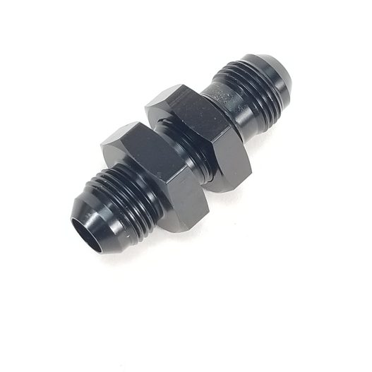 -8 AN Bulkhead Fitting With Nut - Straight Black - WARR Performance 47-0072