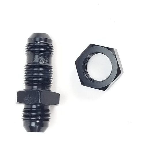 -8 AN Bulkhead Fitting With Nut - Straight Black - WARR Performance 47-0072 - Image 3
