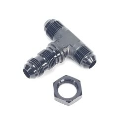 -8AN Bulkhead Tee w/Nut - Black - WARR performance 47-0074