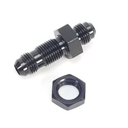 -6AN Straight Bulkhead Fitting w/Nut - Black - WARR performance 47-0079