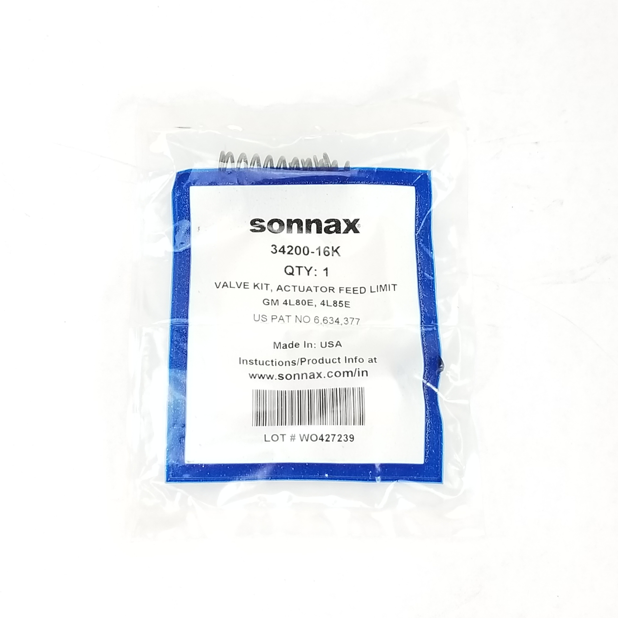 Actuator Feed Limit Valve Kit - 4L80E - Sonnax 34200-16K