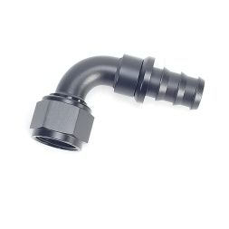 -12AN 90 Degree Pushlock Hose End - Black - Vibrant 22912